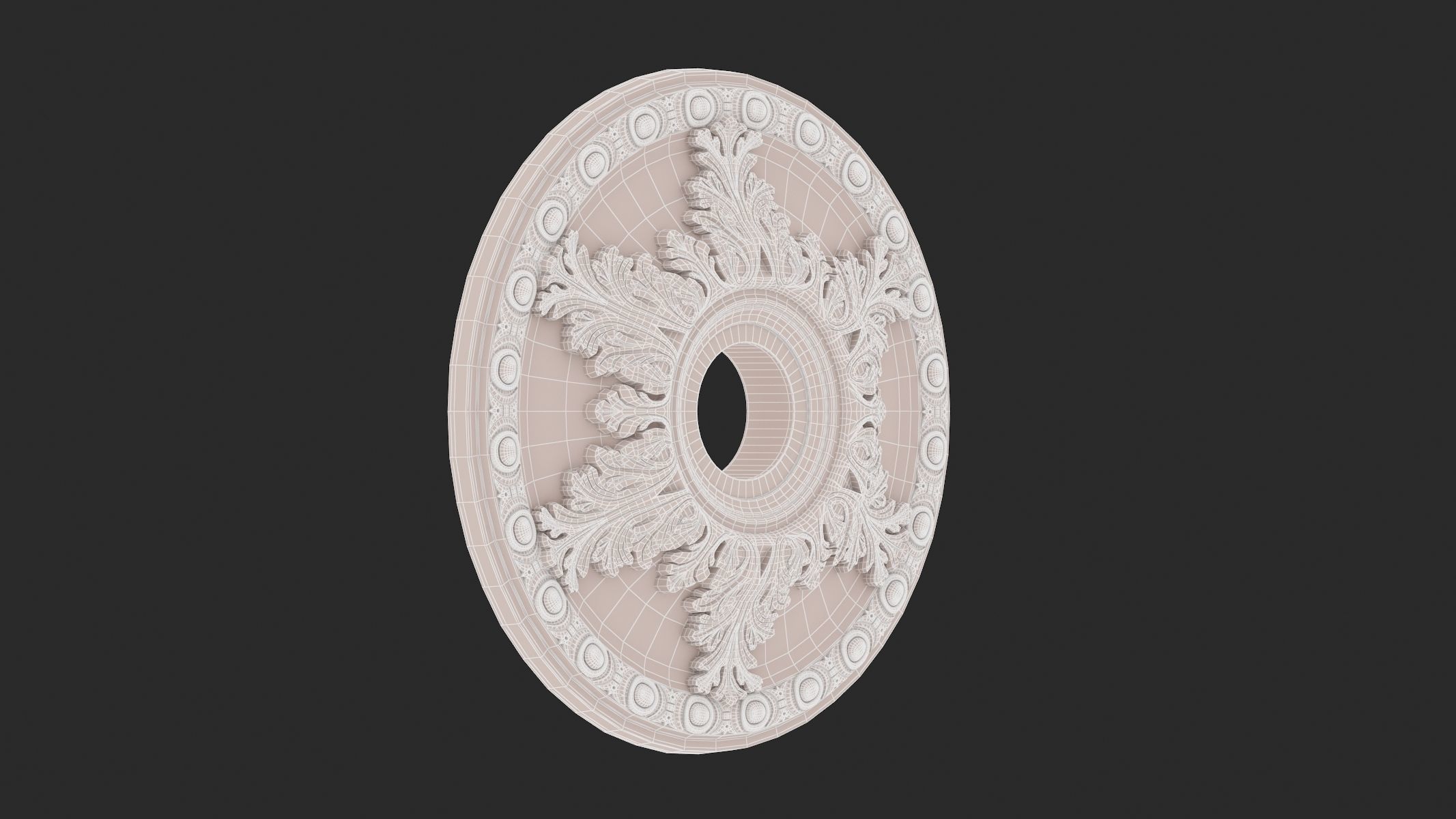 Classic Ceiling Medallion 04 3D model_6