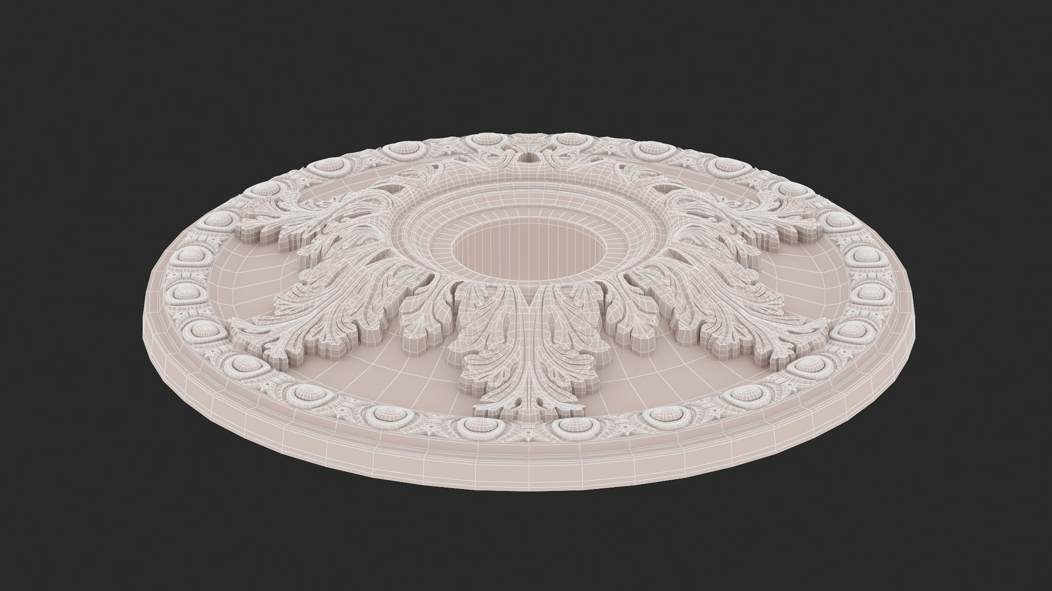 Classic Ceiling Medallion 04 3D model_9