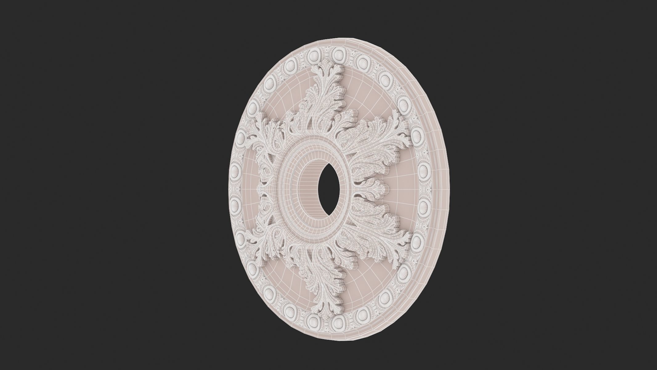 Classic Ceiling Medallion 04 3D model_7