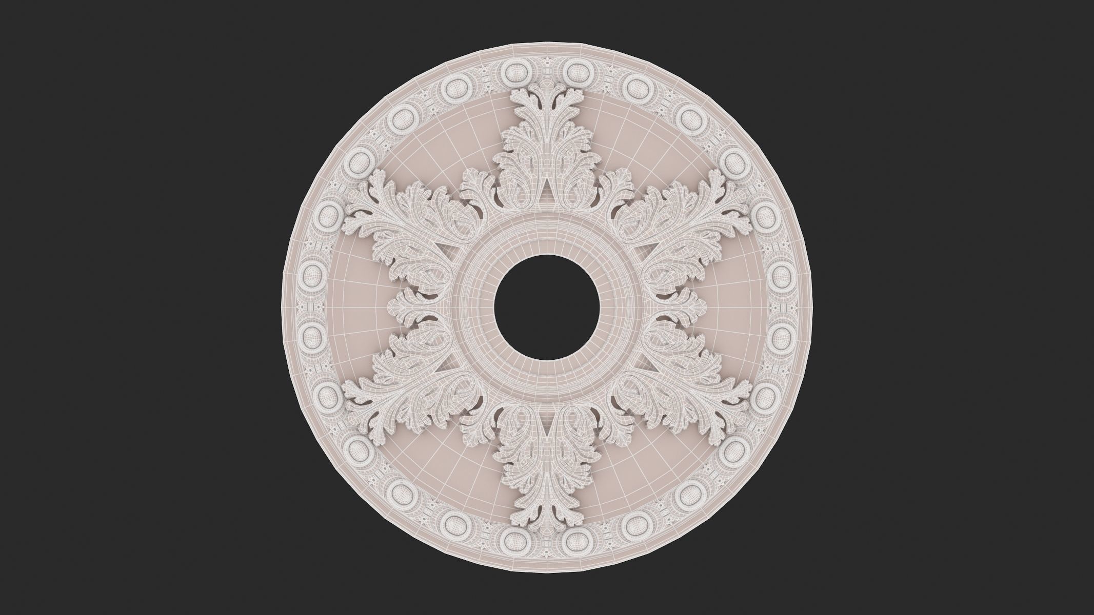 Classic Ceiling Medallion 04 3D model_5