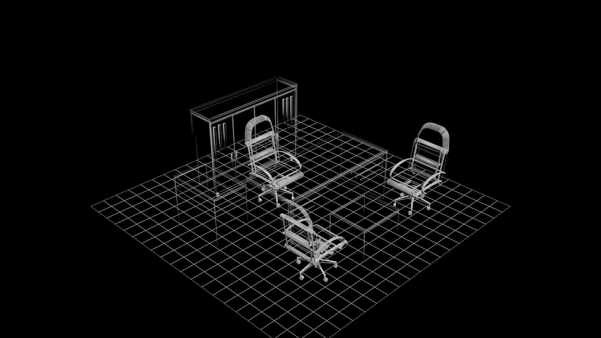OFFICE ROOM SET 3D model_5