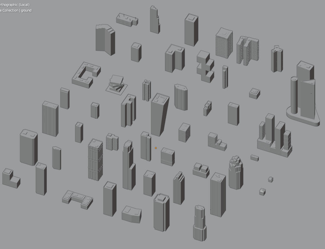 City Downtown Skyscraper Low-poly 3D model_9
