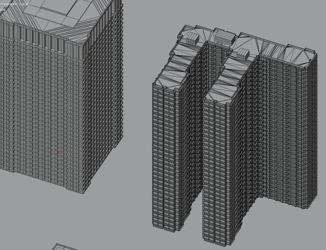 City Downtown Skyscraper Low-poly 3D model_12