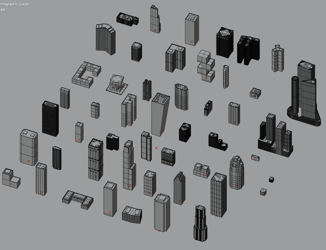City Downtown Skyscraper Low-poly 3D model_10