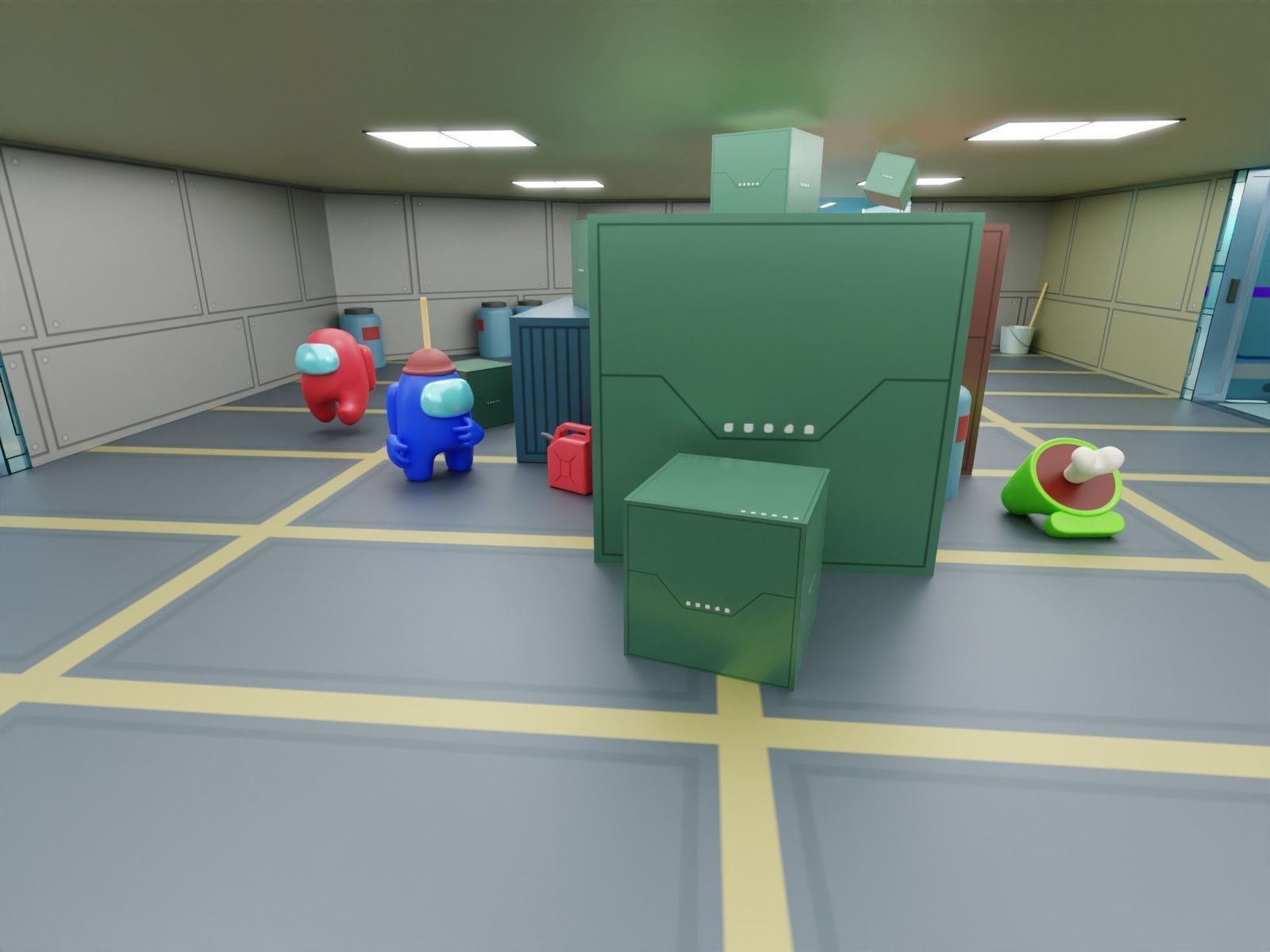 Among Us - The Skeld map 3D model_6