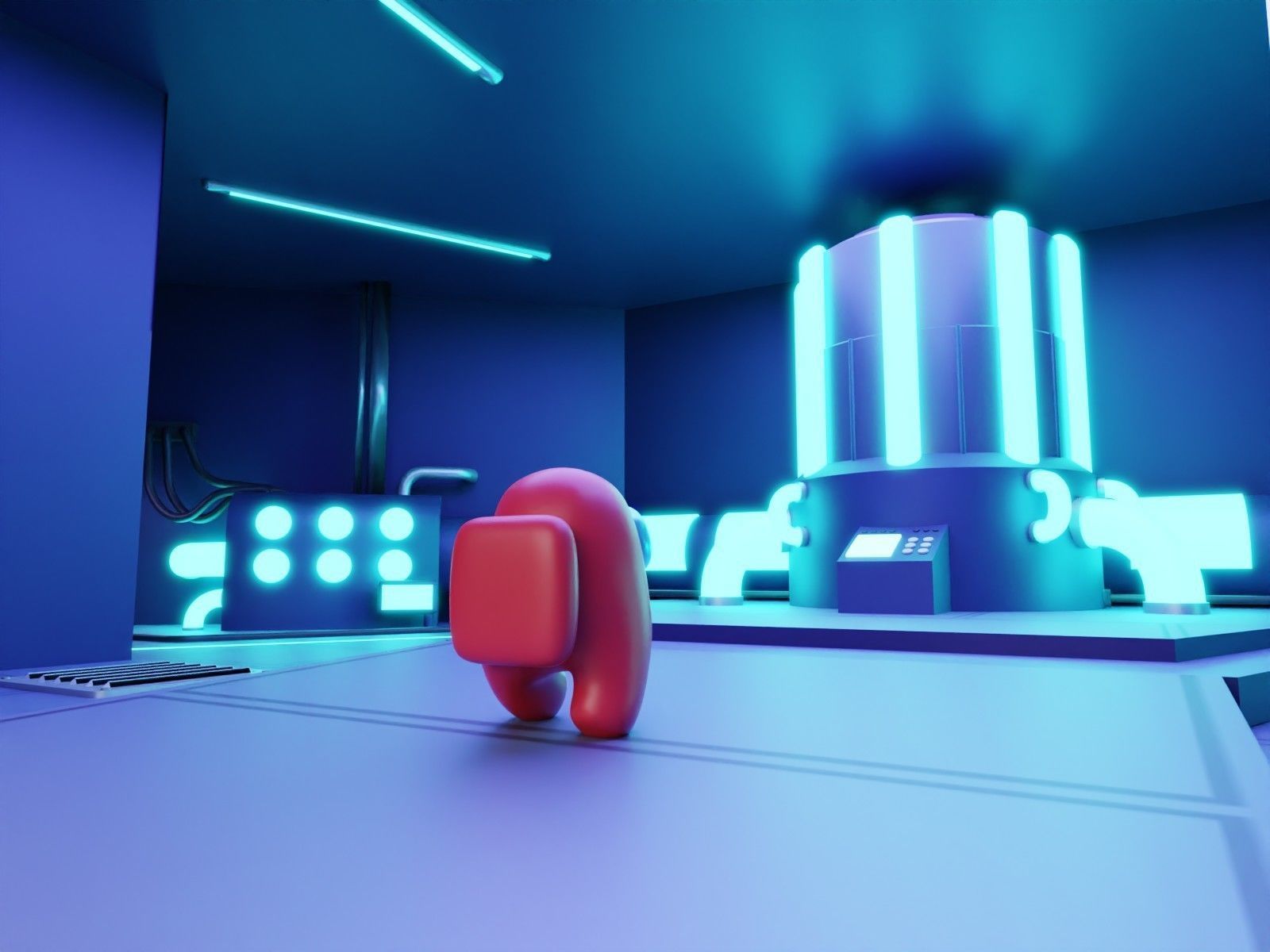 Among Us - The Skeld map 3D model_3