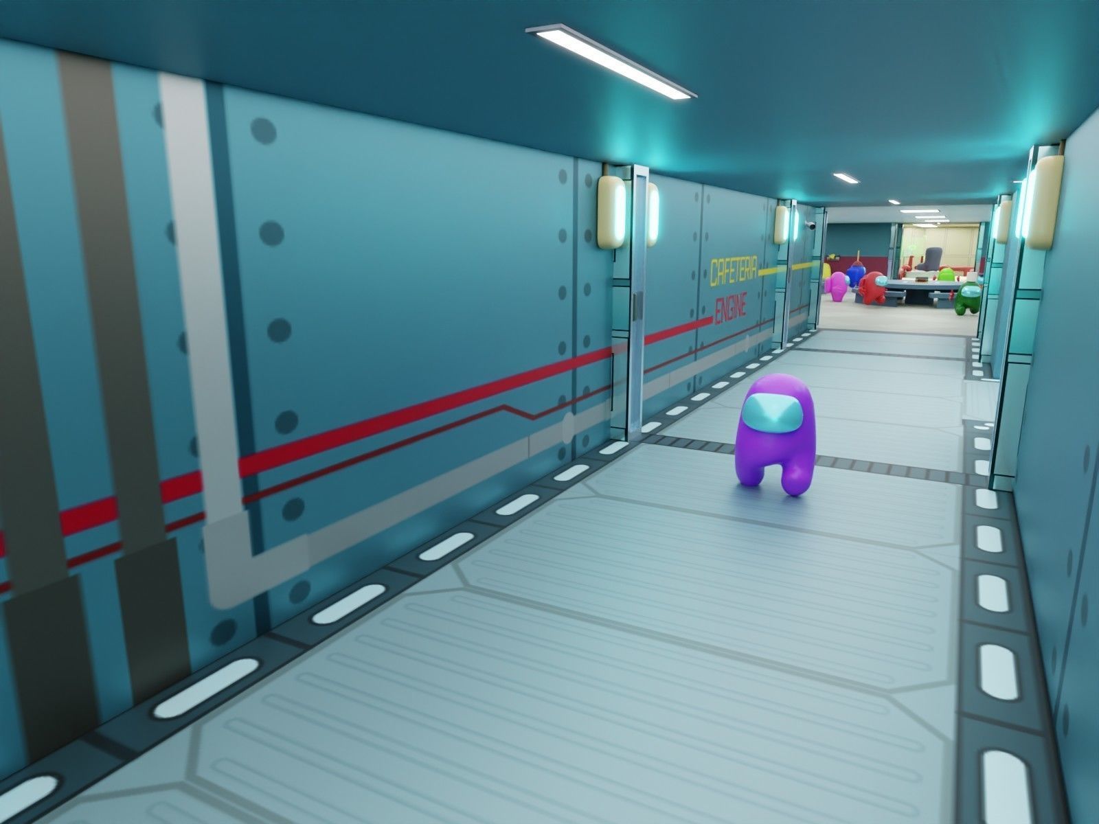 Among Us - The Skeld map 3D model_8