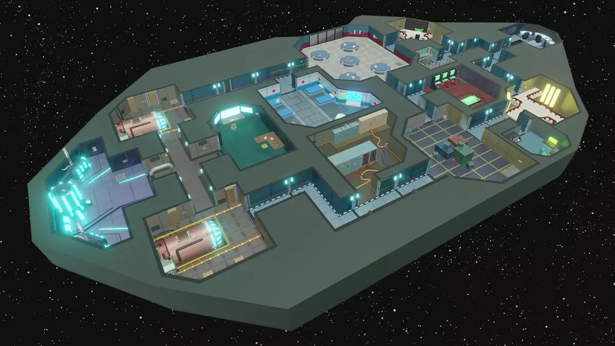 Among Us - The Skeld map 3D model_0