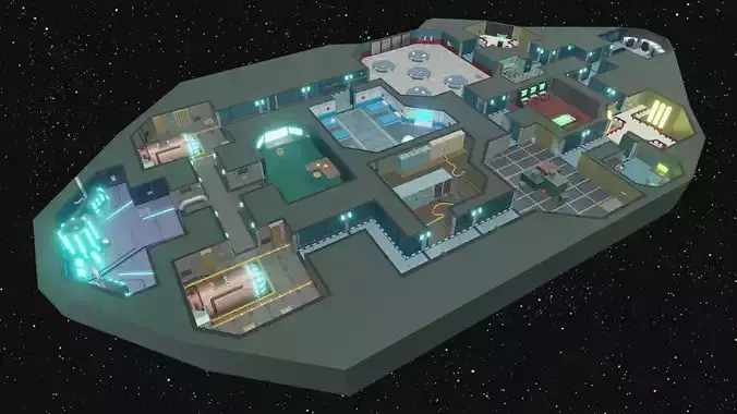 Among Us - The Skeld map 3D model
