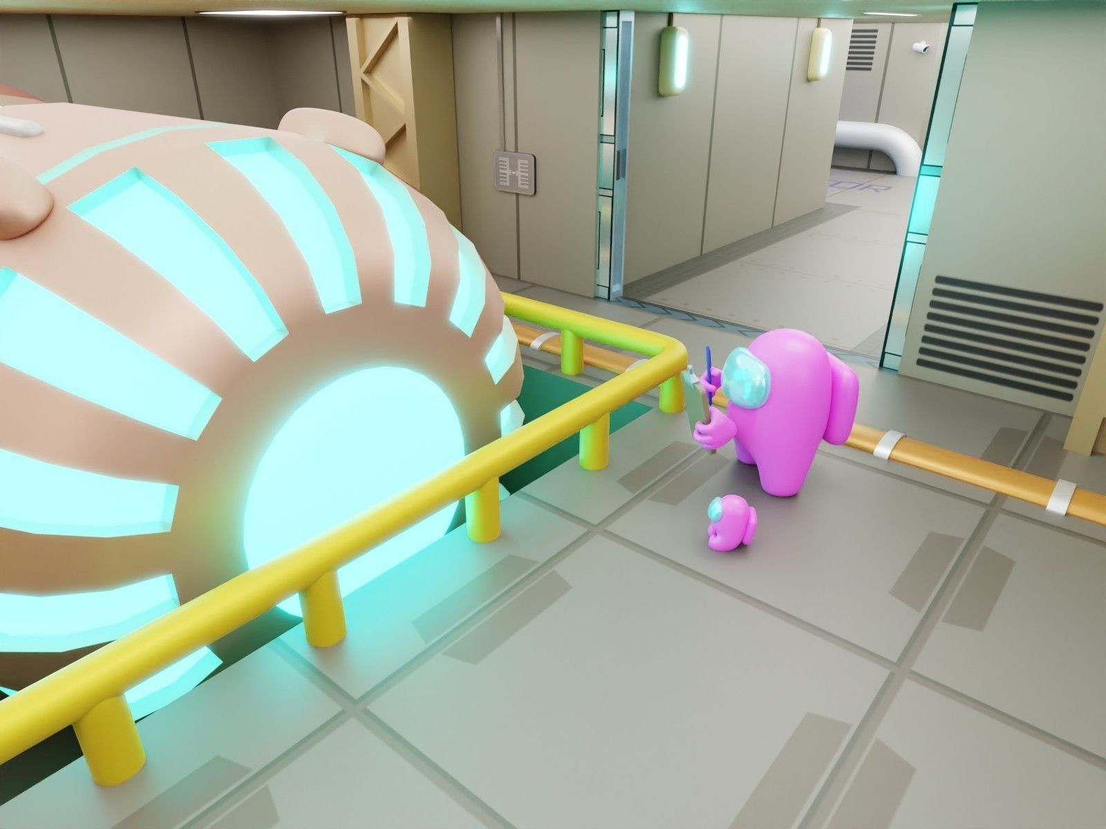 Among Us - The Skeld map 3D model_4