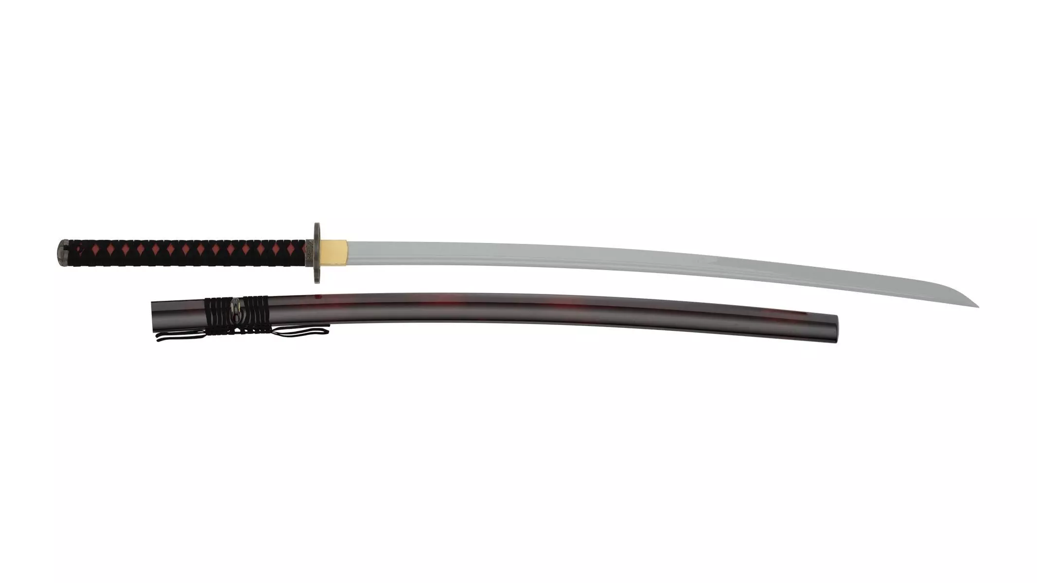 Katana samurai sword Low-poly 3D model_0