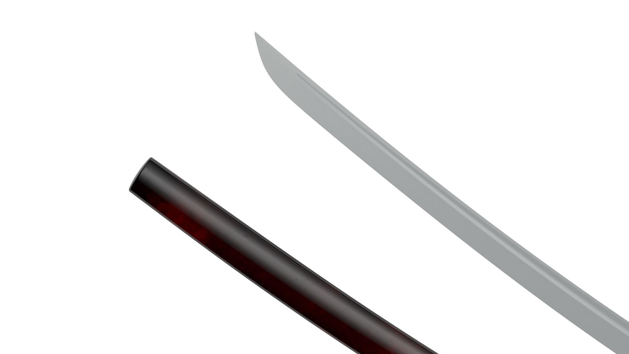 Katana samurai sword Low-poly 3D model_9
