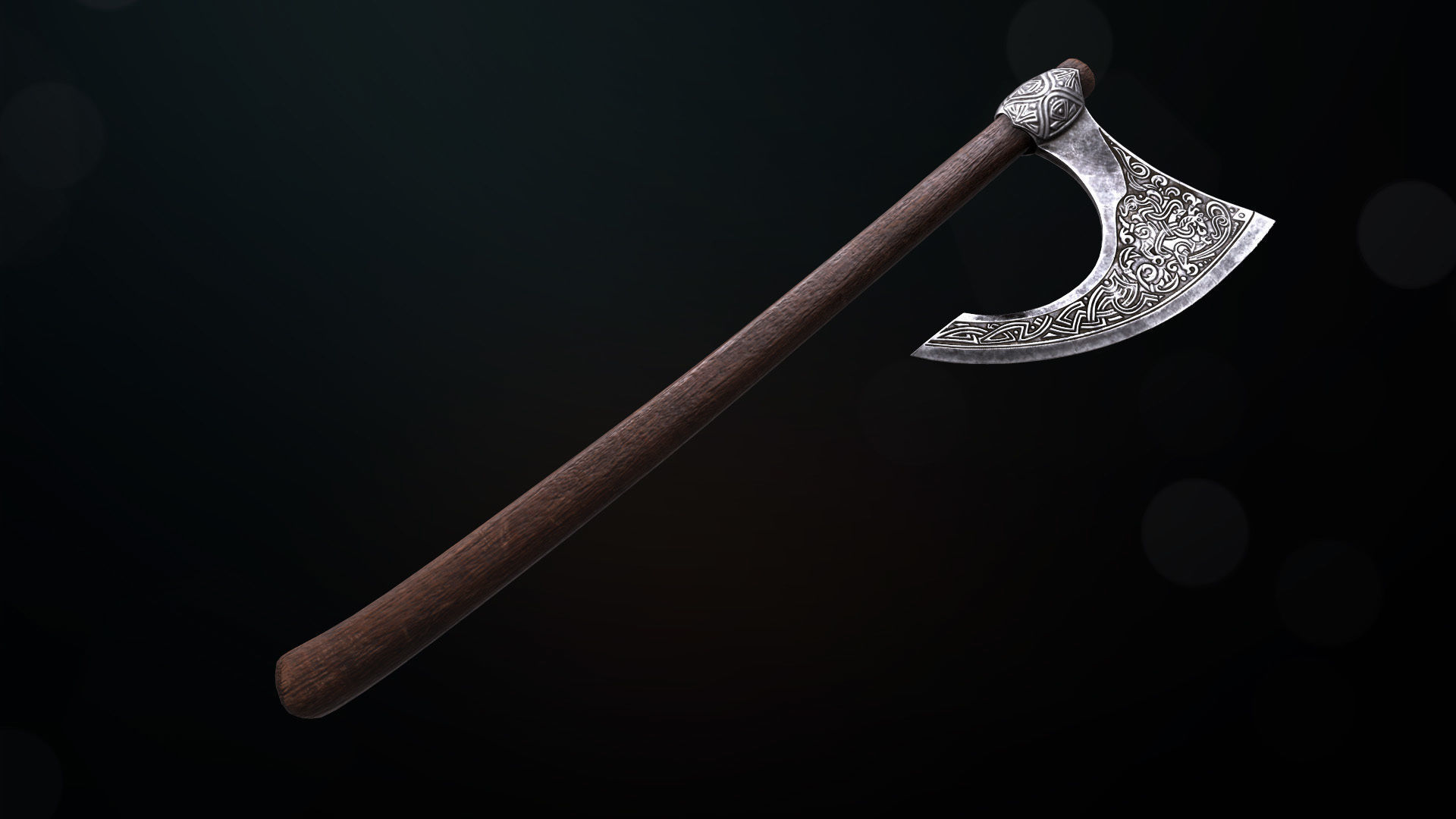Battle axe  Low-poly 3D model_5