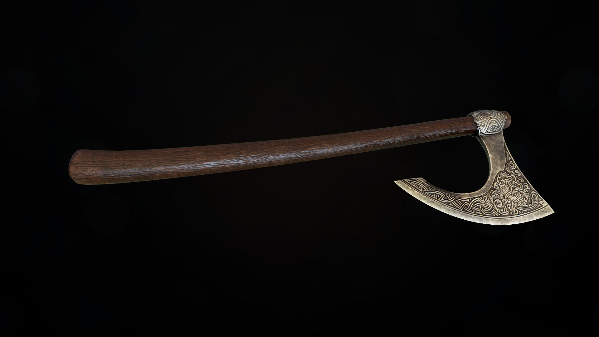 Battle axe  Low-poly 3D model_6