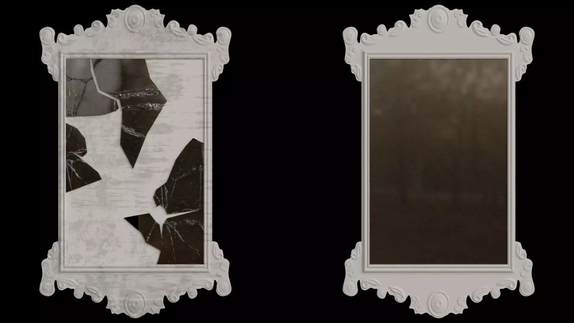 Fancy Mirror Broken and Normal versions 3D model