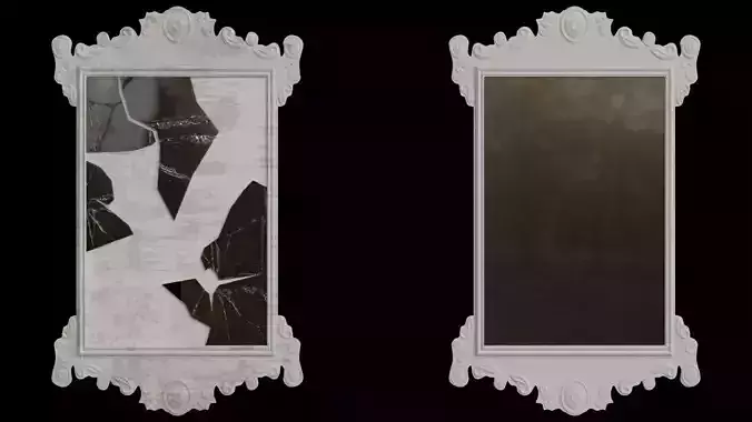 Fancy Mirror Broken and Normal versions 3D model