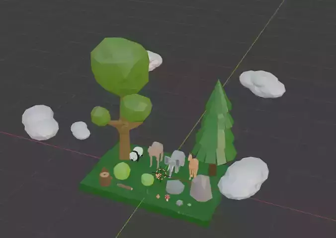 Animals Pack Panda Camel Elephant Rabbit Giraffe