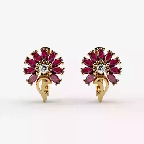 Women earrings with gems CAD 3dm stl