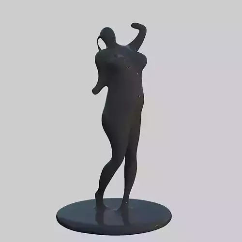 Black Ceramic Woman Figurine