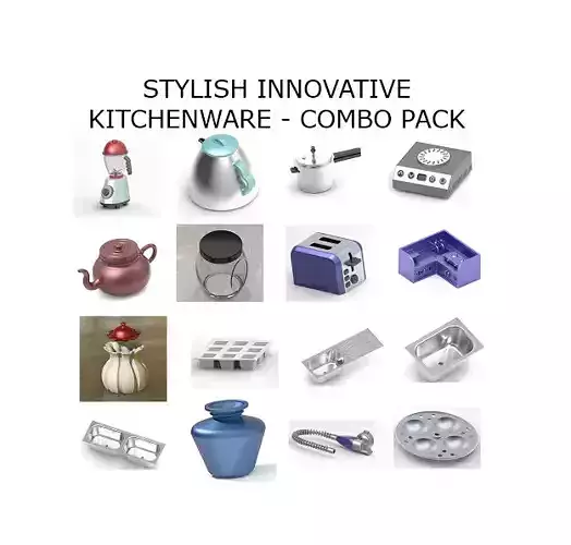STYLISH INNOVATIVE KITCHENWARE COMBO PACK 3D Model Collection