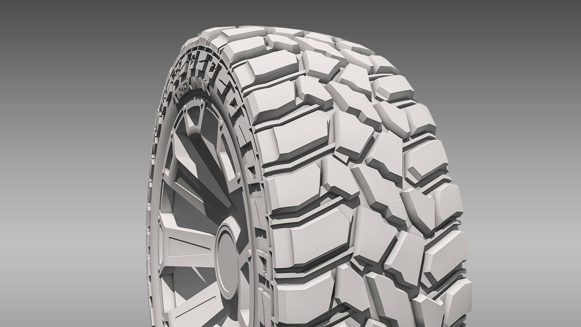 All Terrain Tire and Rim 3D model_19