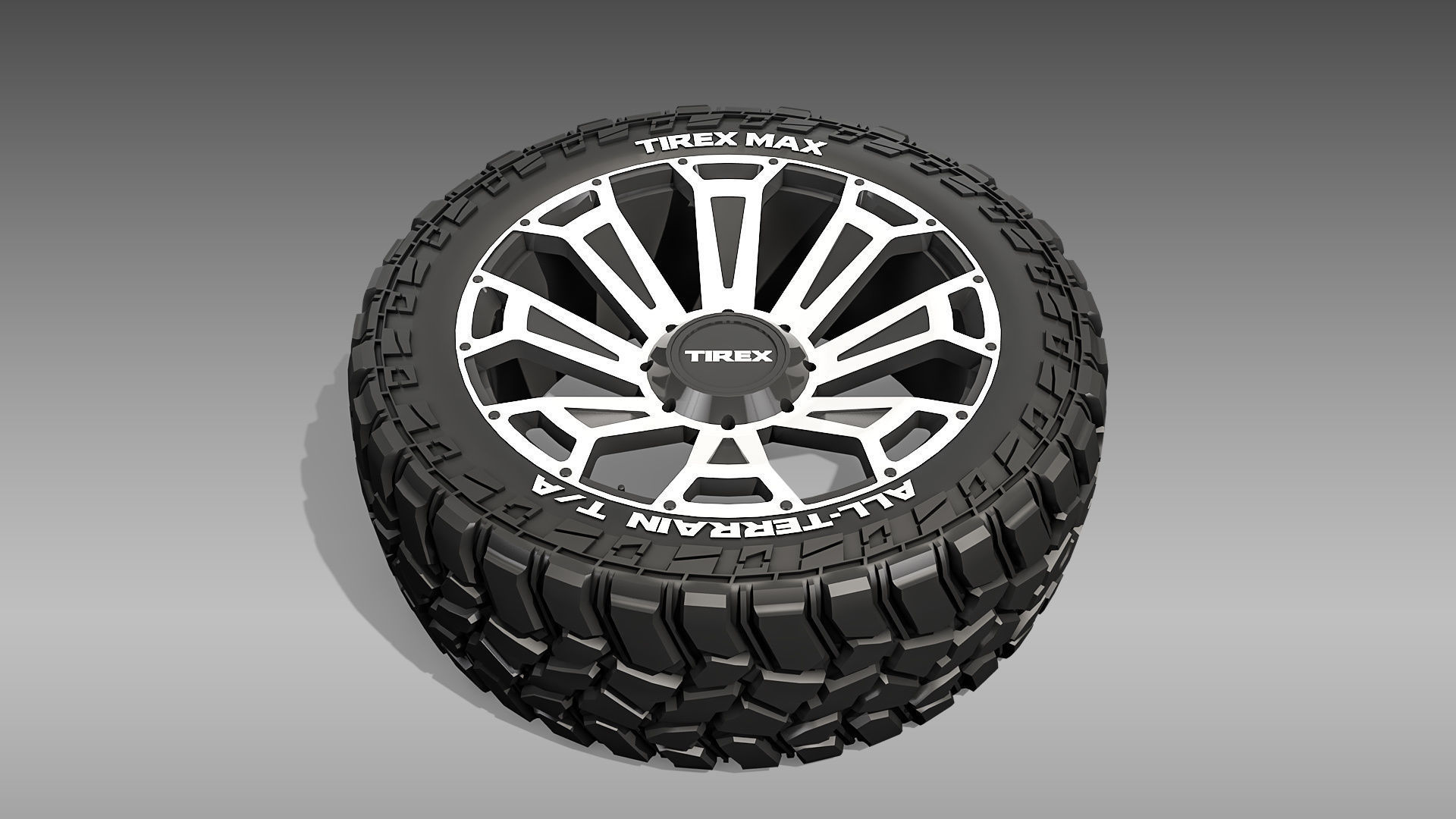 All Terrain Tire and Rim 3D model_1