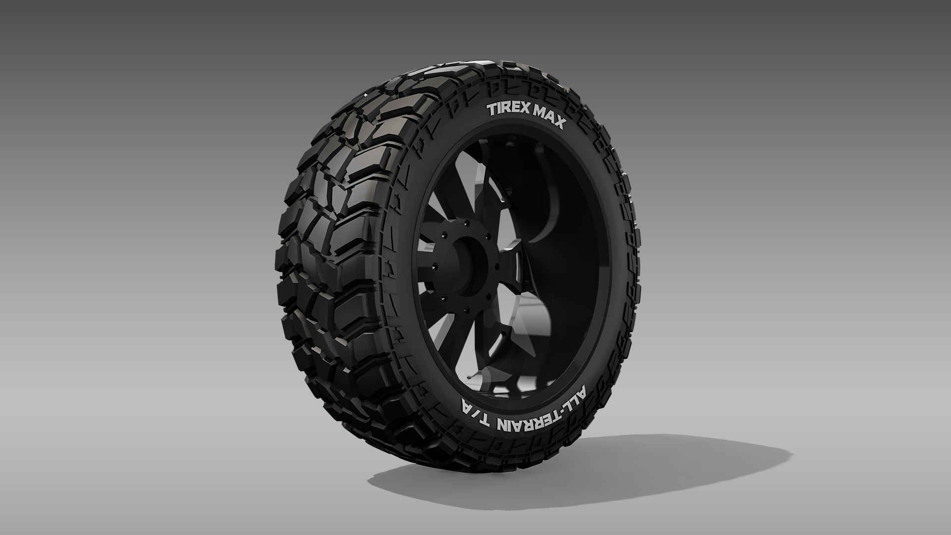 All Terrain Tire and Rim 3D model_12