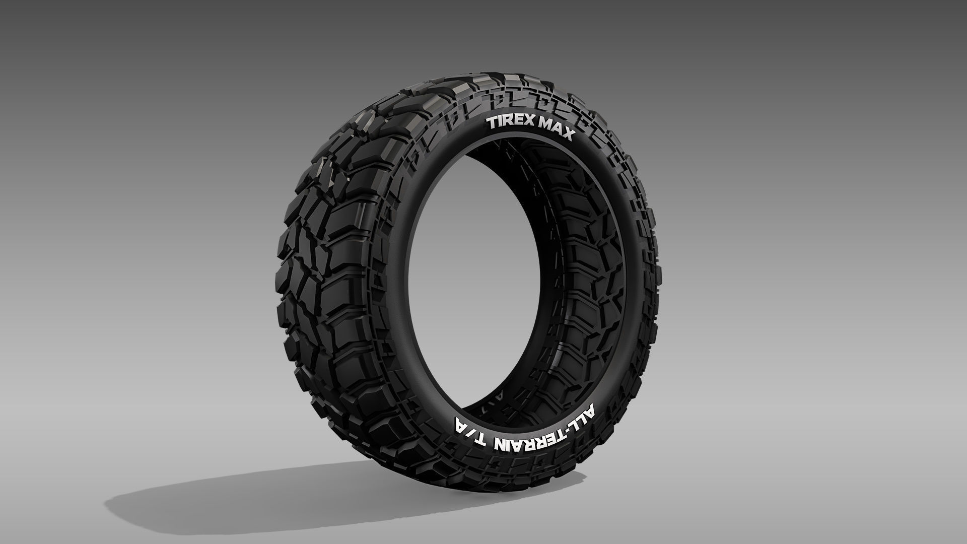 All Terrain Tire and Rim 3D model_6