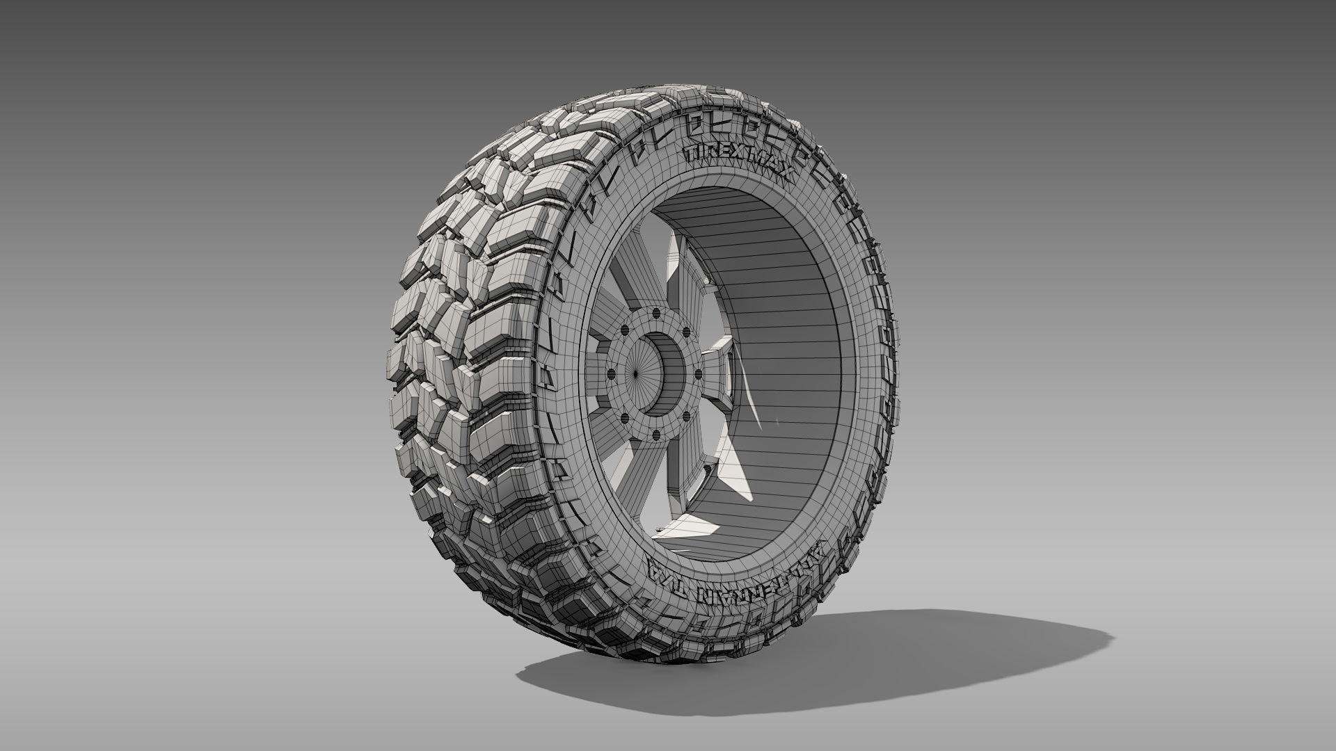 All Terrain Tire and Rim 3D model_22