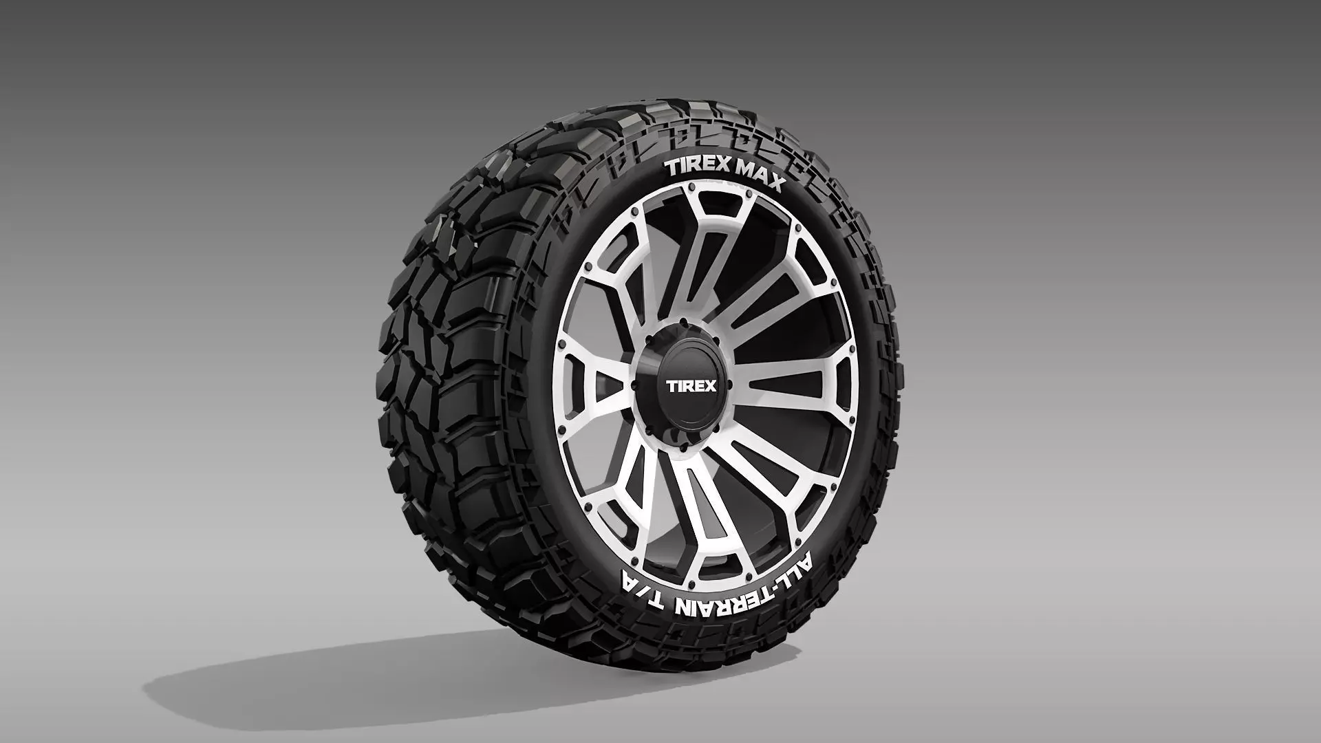 All Terrain Tire and Rim 3D model_0