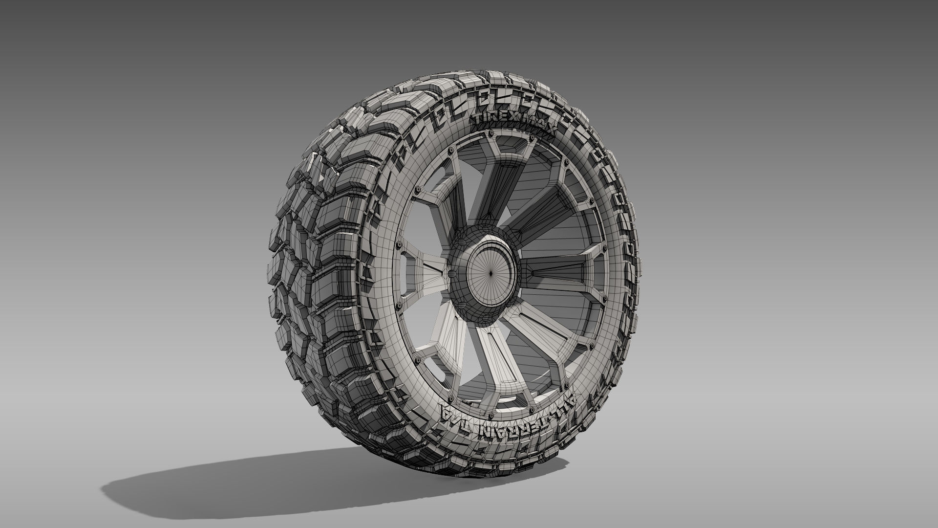 All Terrain Tire and Rim 3D model_18