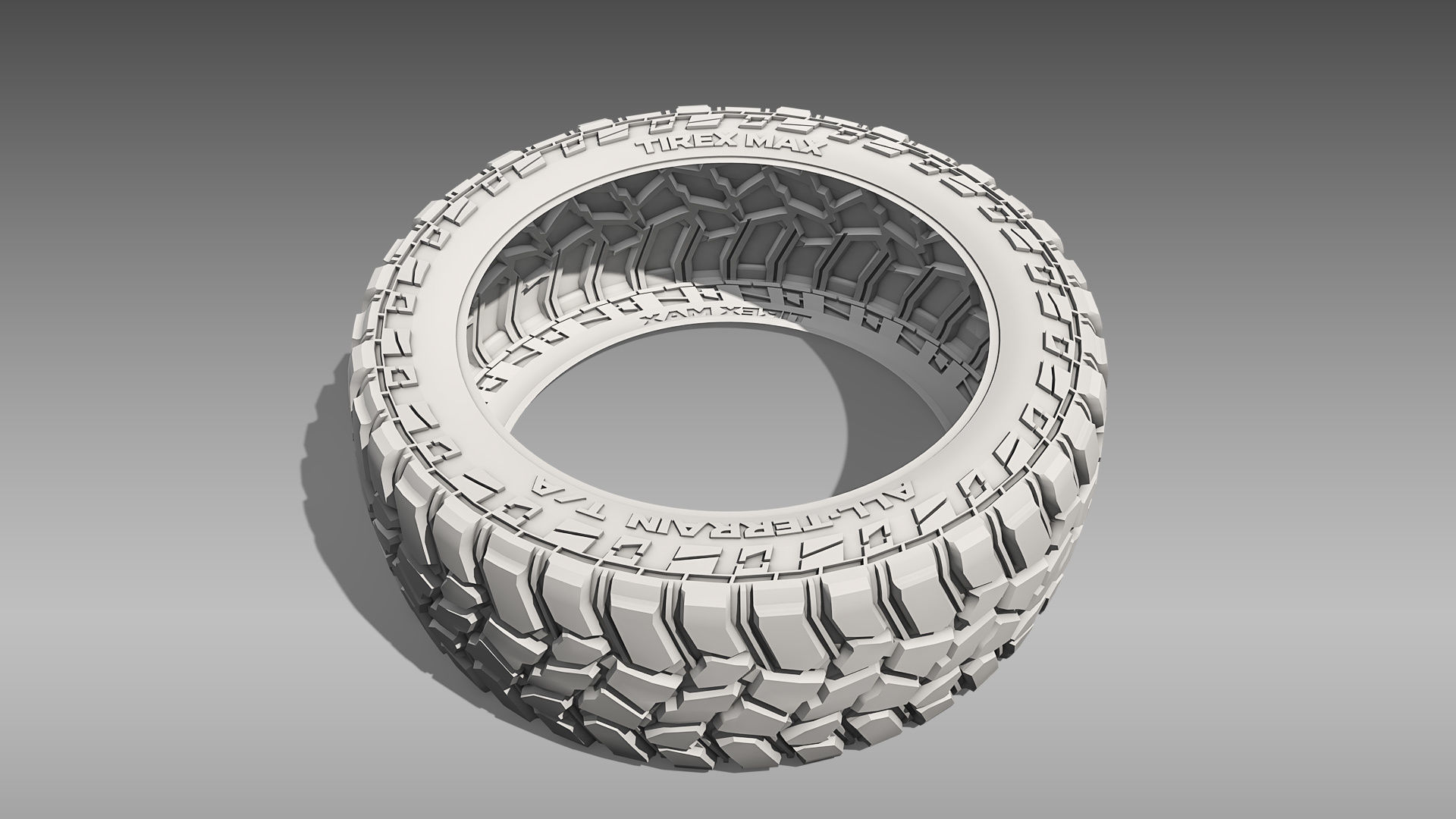 All Terrain Tire and Rim 3D model_15