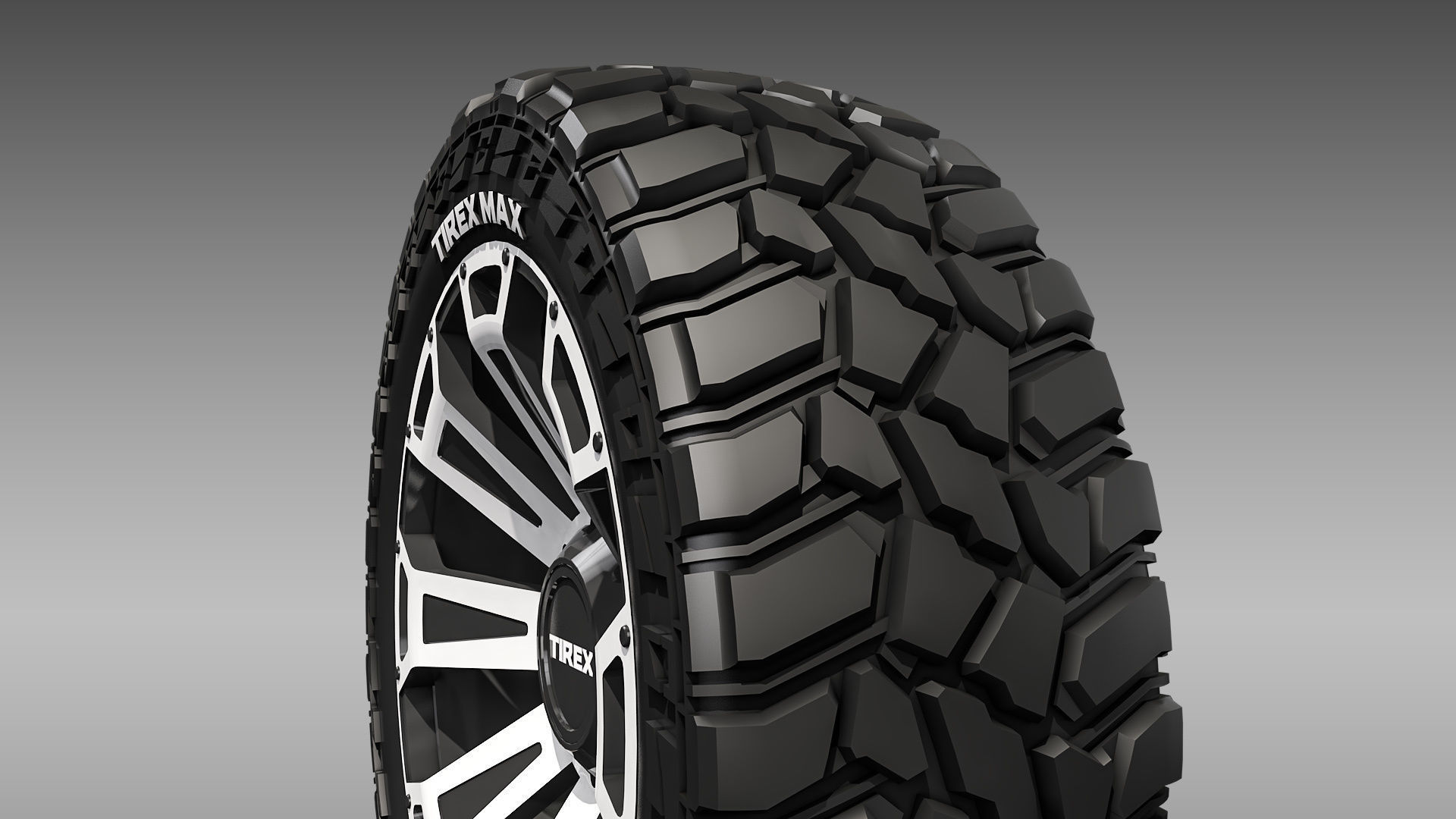 All Terrain Tire and Rim 3D model_10