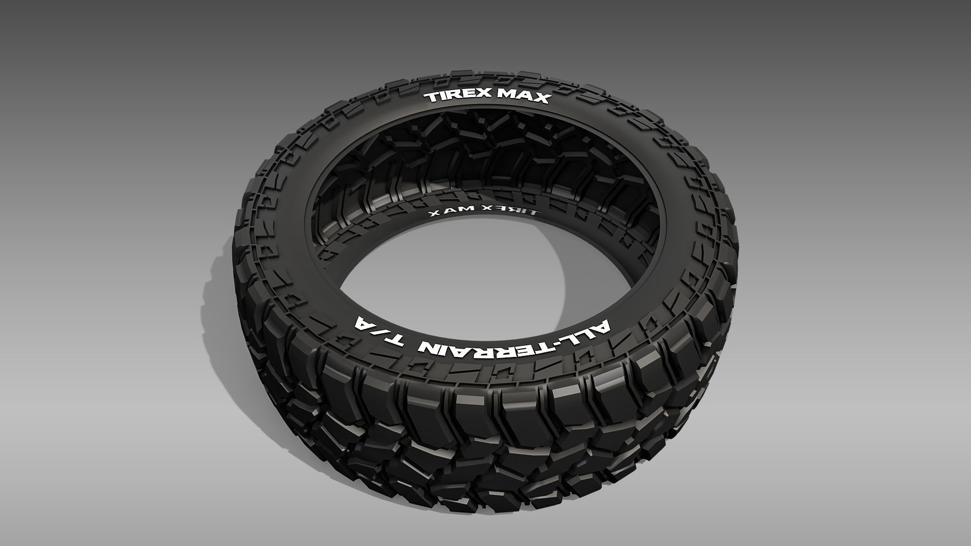 All Terrain Tire and Rim 3D model_7