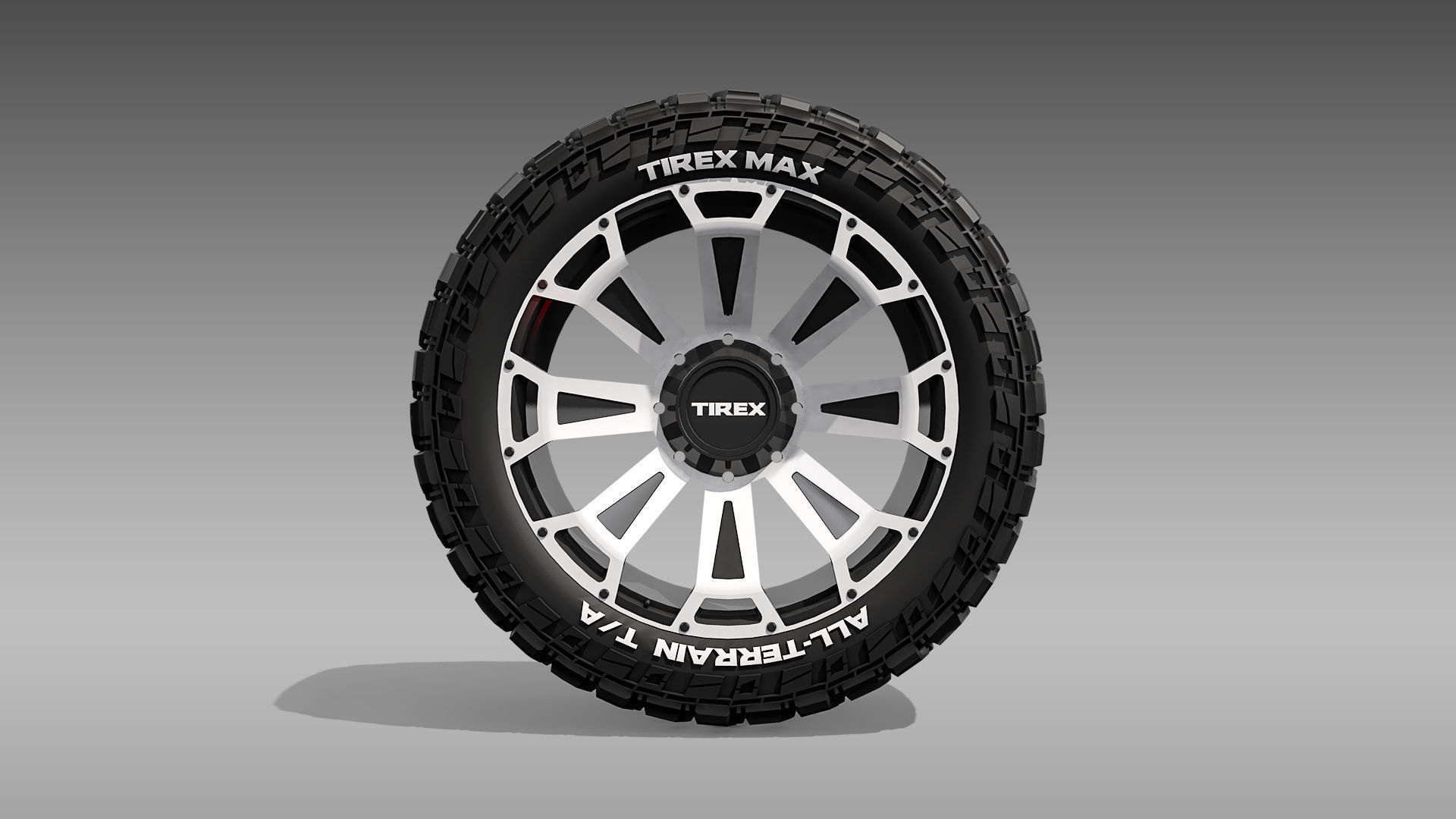 All Terrain Tire and Rim 3D model_8