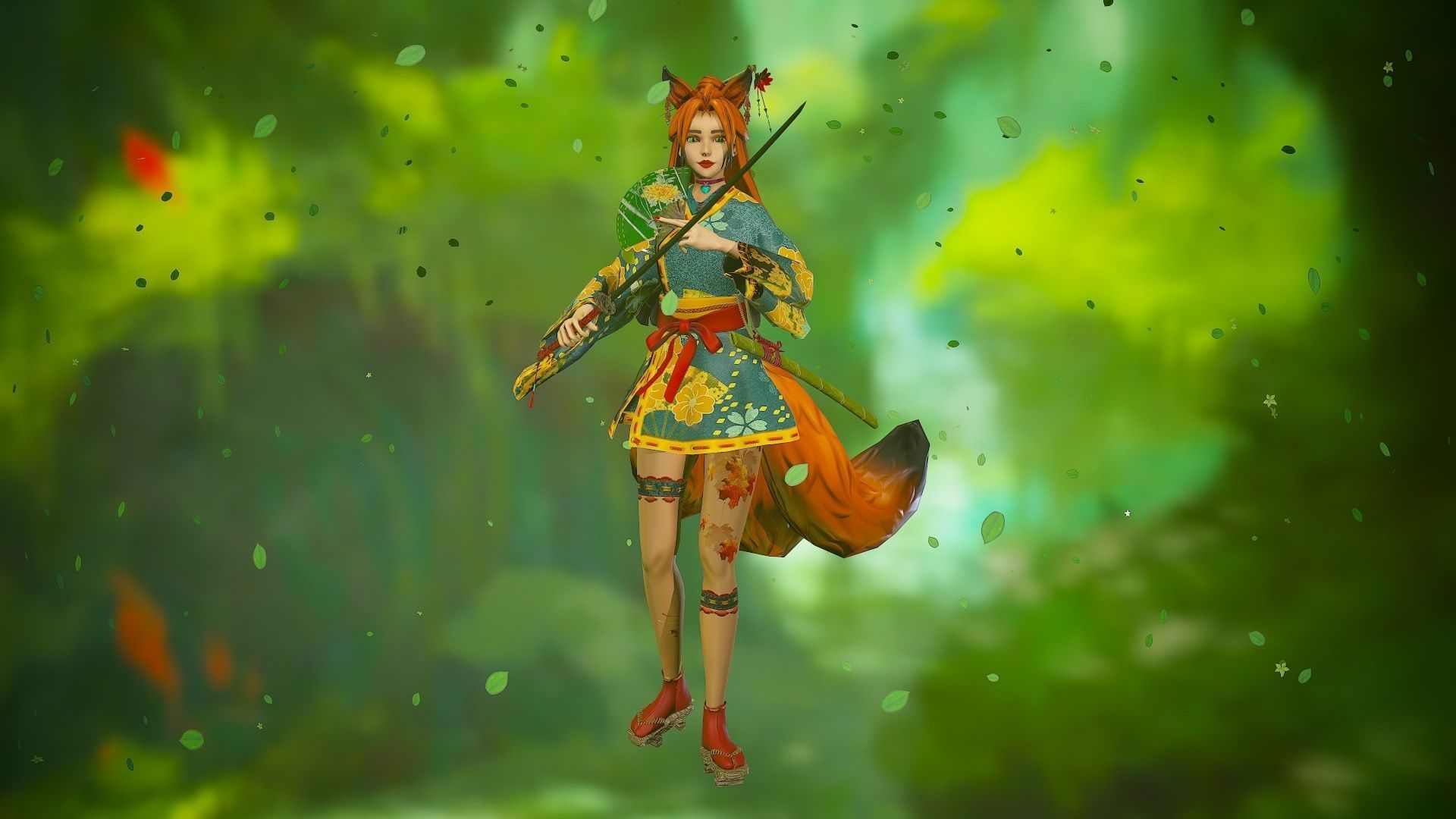 Forest Kitsune - Game Ready Character Low-poly 3D model_6
