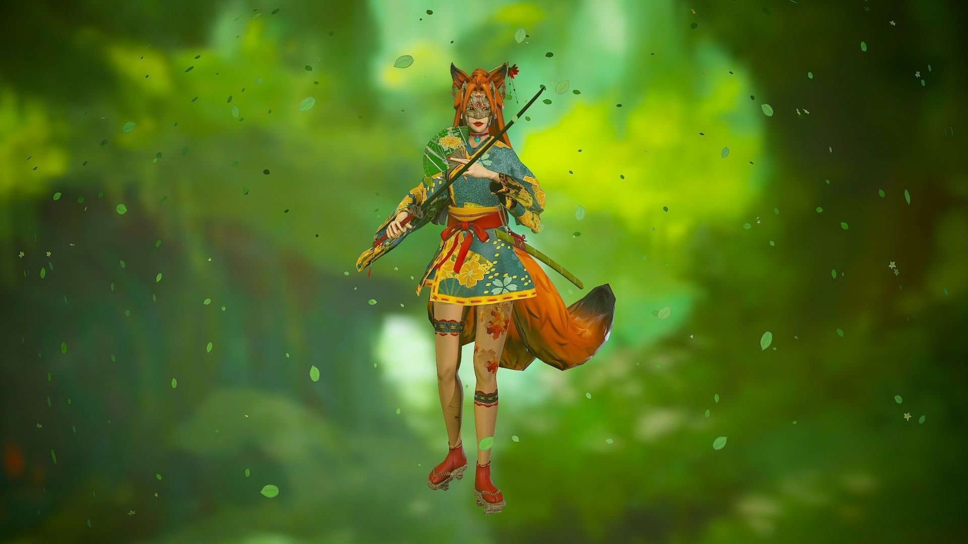 Forest Kitsune - Game Ready Character Low-poly 3D model_19
