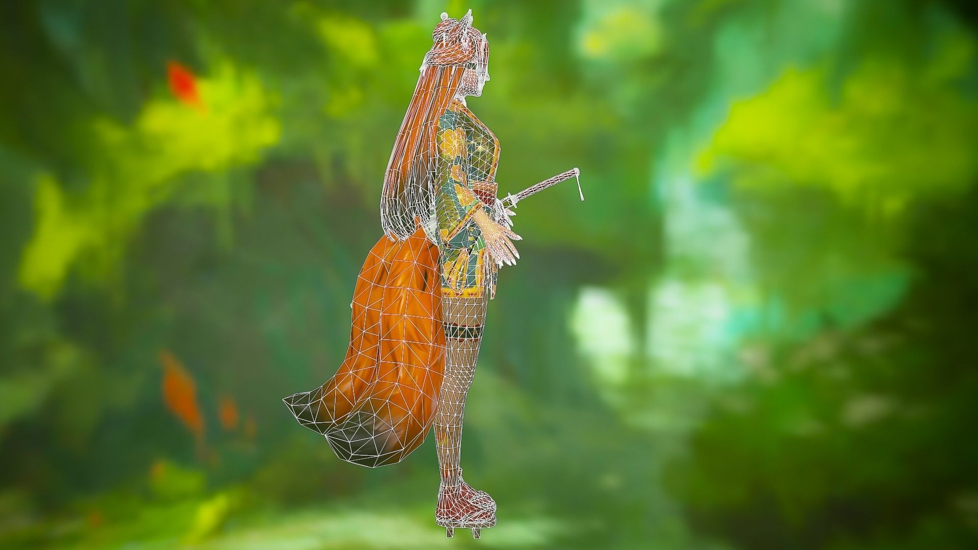 Forest Kitsune - Game Ready Character Low-poly 3D model_15