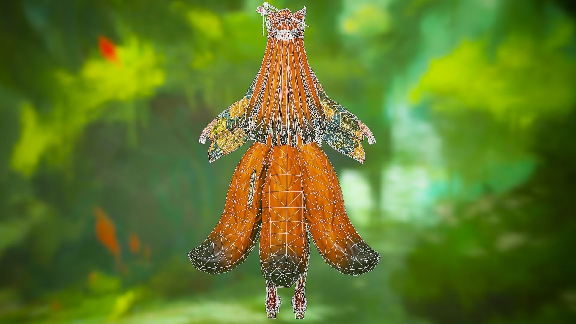 Forest Kitsune - Game Ready Character Low-poly 3D model_16