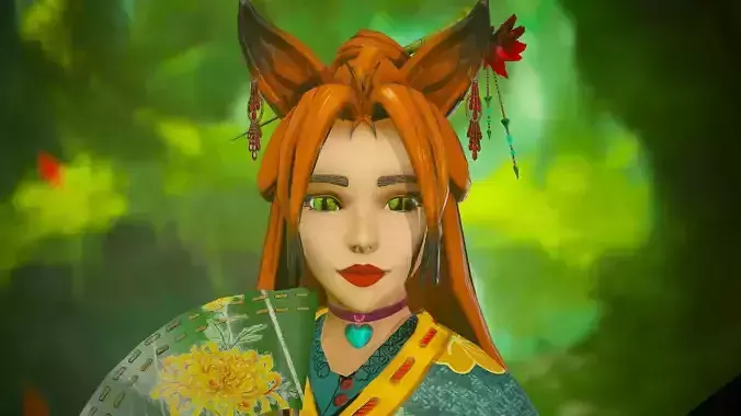 Forest Kitsune - Game Ready Character Low-poly 3D model