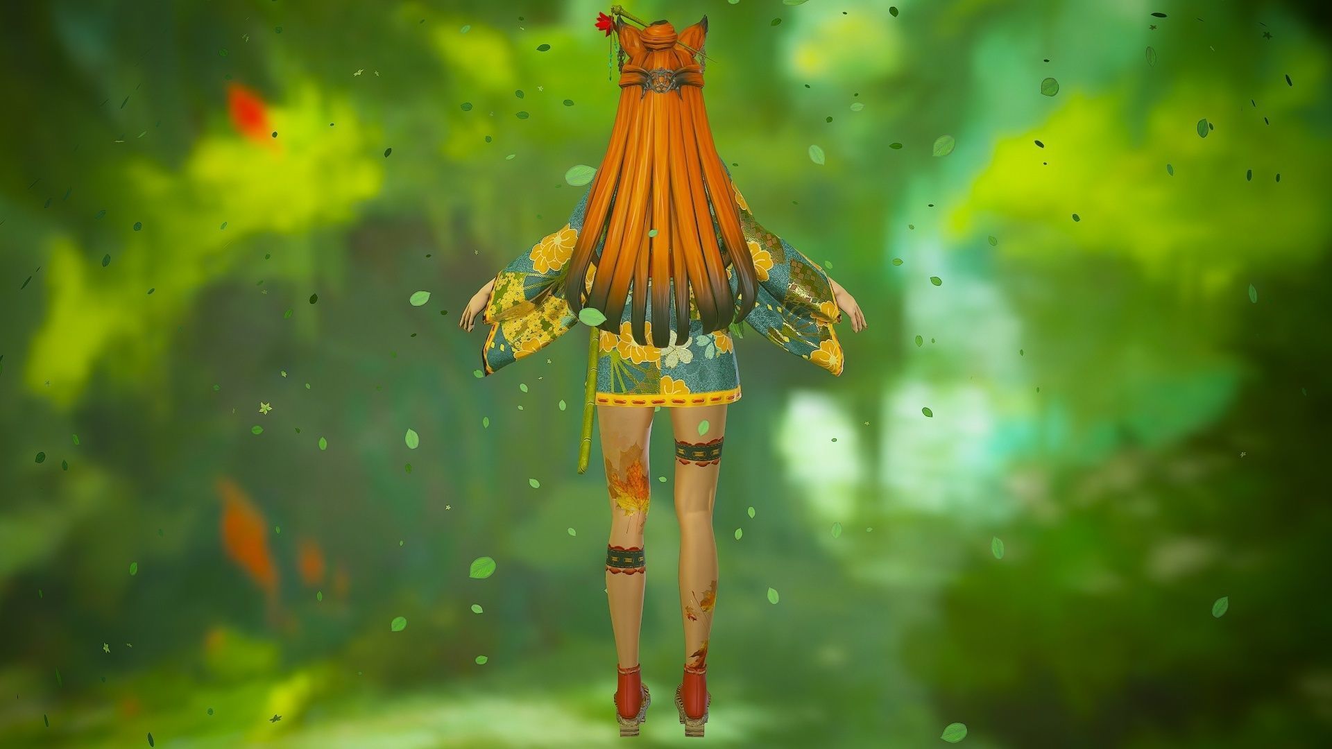 Forest Kitsune - Game Ready Character Low-poly 3D model_8