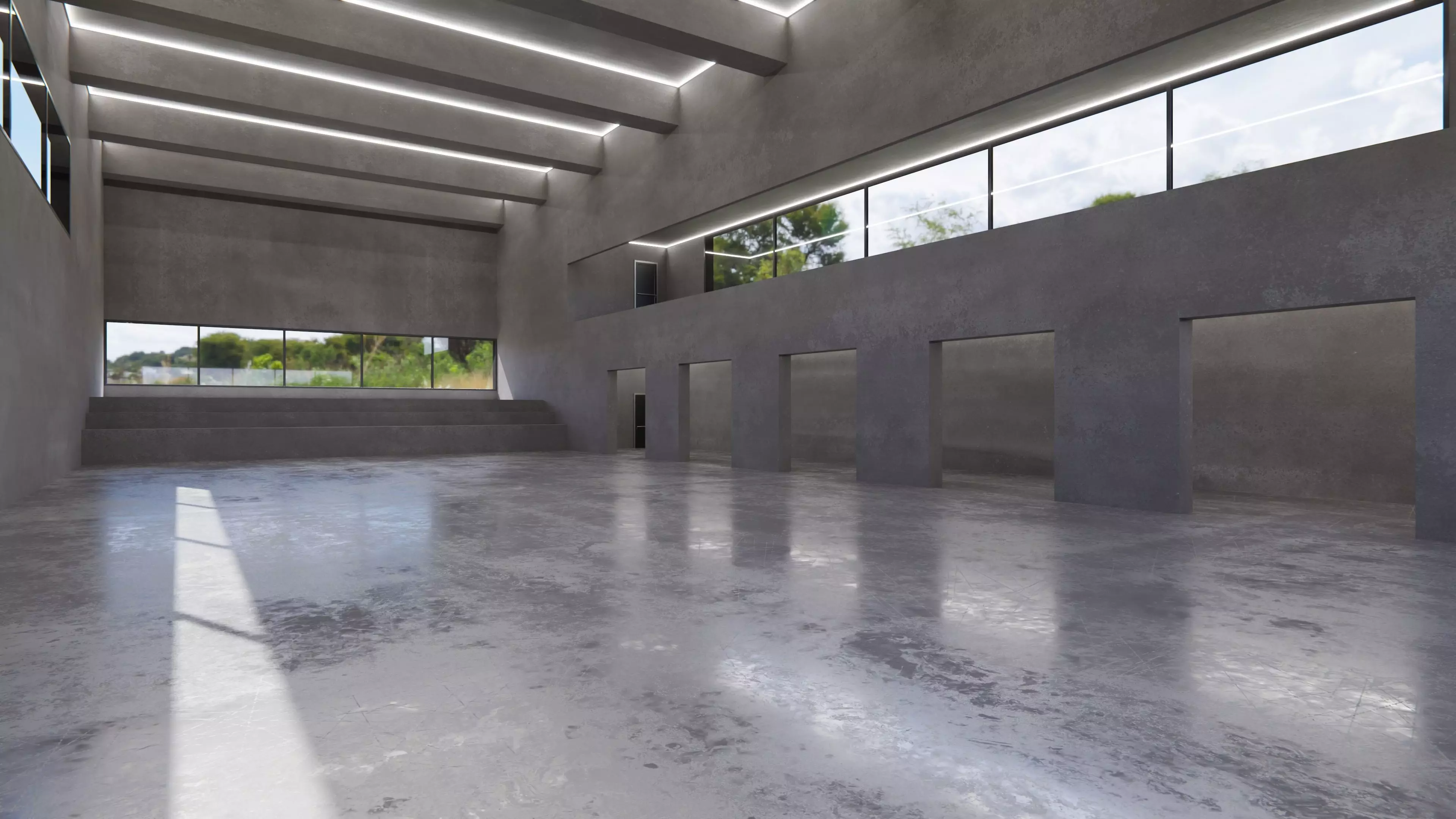 Hall Interior 1 Low-poly 3D model