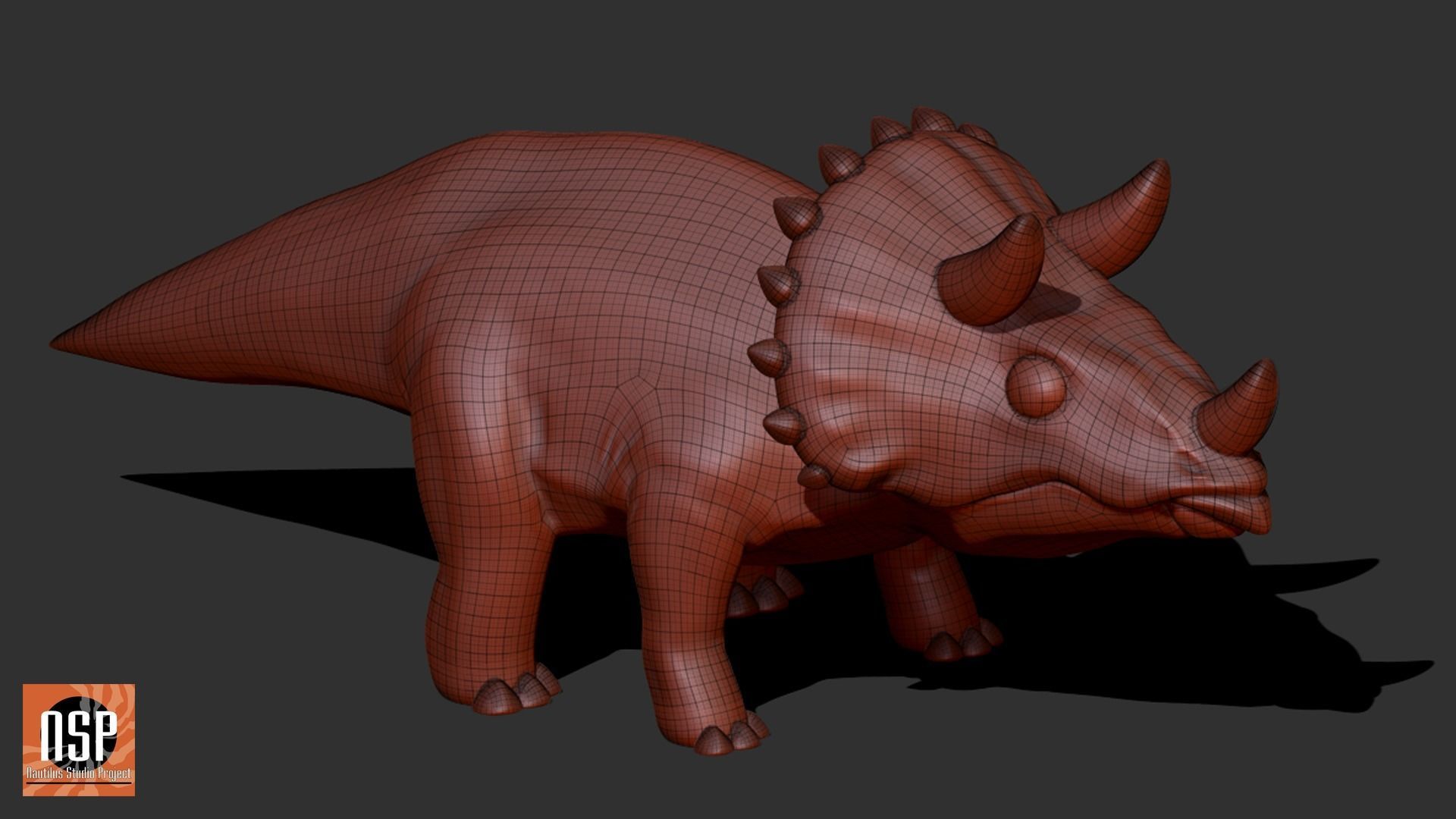 Triceratops Cartoon Dinosaur 3D print model_7