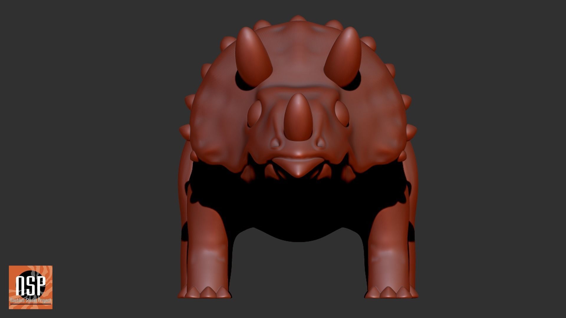Triceratops Cartoon Dinosaur 3D print model_2