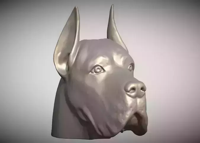 Great Dane head for 3D printing 3D print model