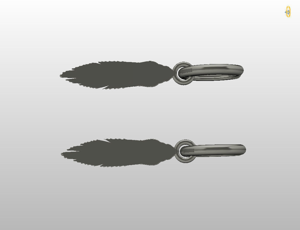 Feather earrings 3D print model_17
