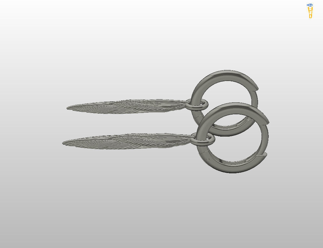 Feather earrings 3D print model_12