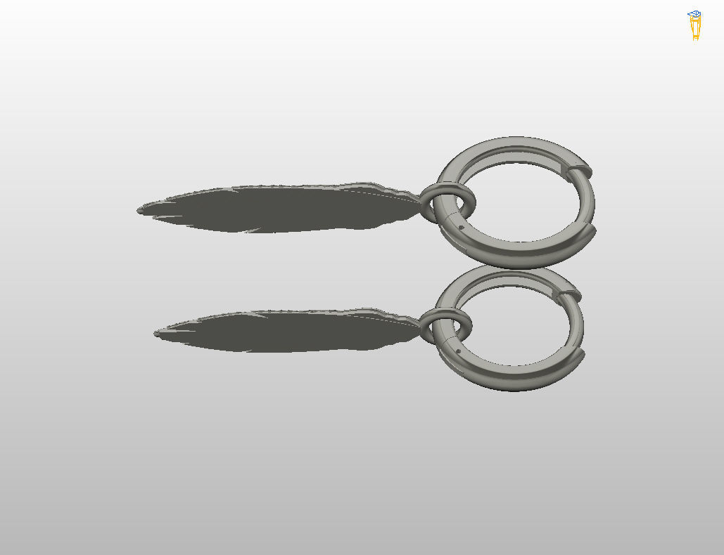 Feather earrings 3D print model_15