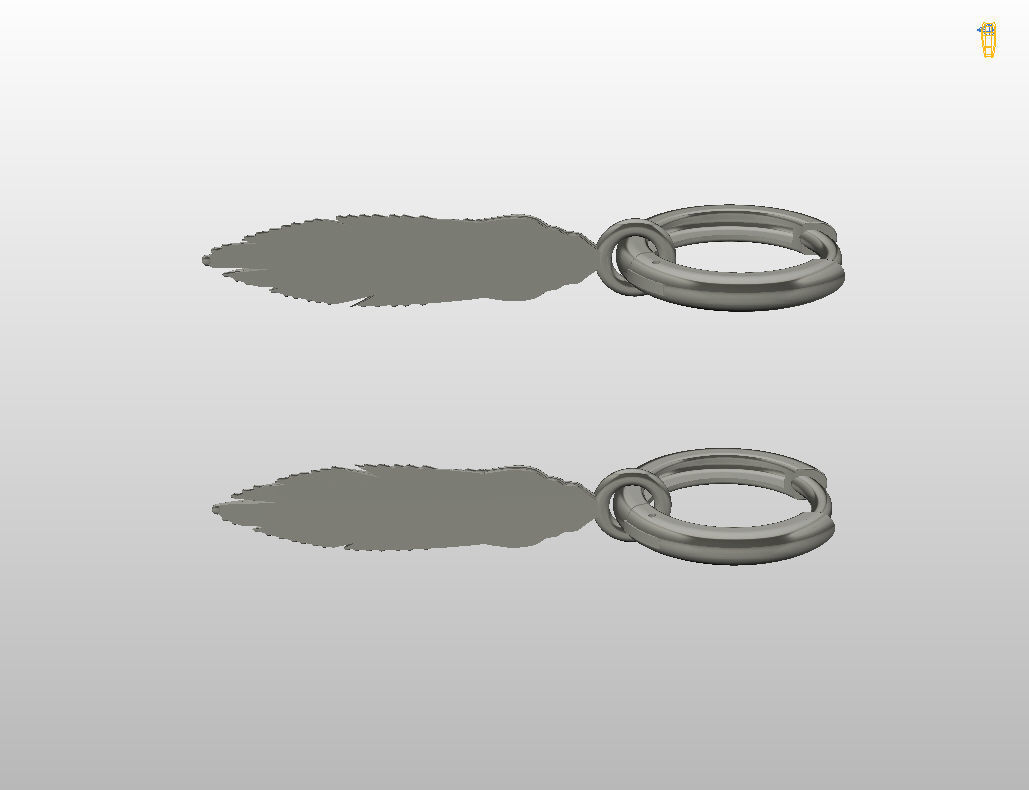 Feather earrings 3D print model_16