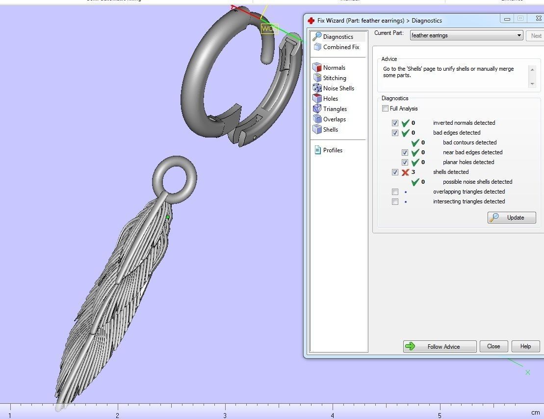 Feather earrings 3D print model_2